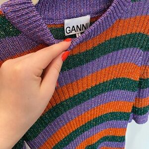 Ganni sparkly knit top